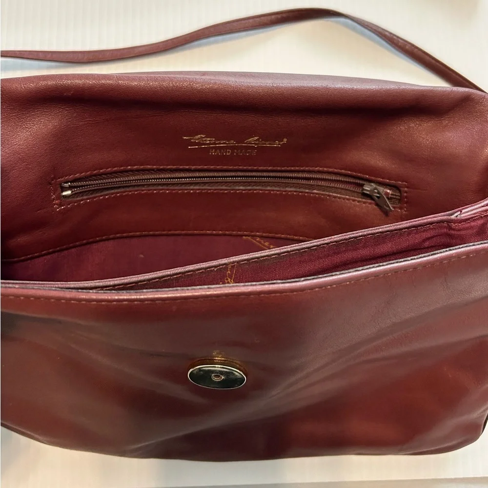 Etienne Aigner Vintage Burgundy Monogram Purse With Strap - Picture 9 of 12